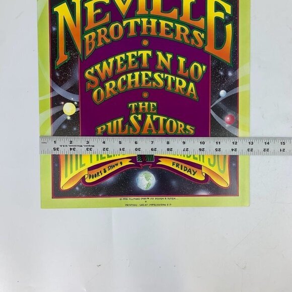 The Neville‎ Brothers Fillmore 1994 Original Concert Poster San Francisco 19x13 - Picture 9 of 10